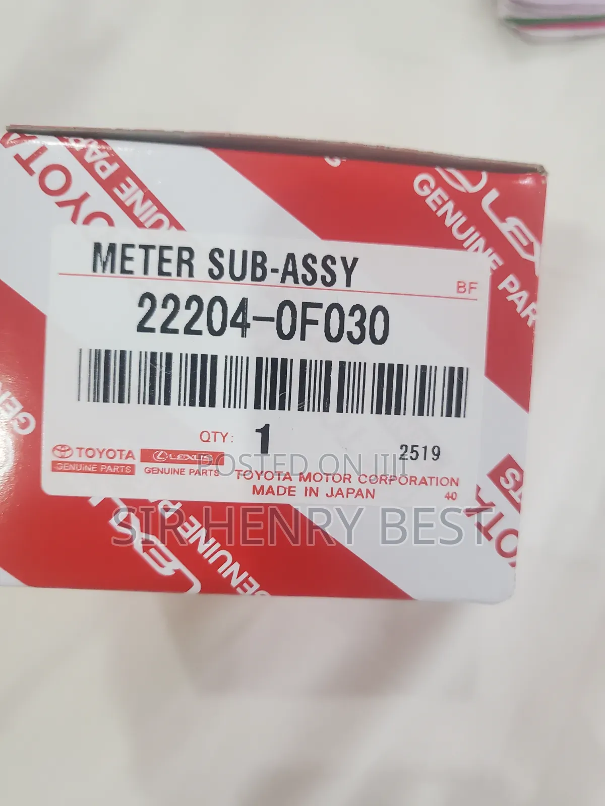 Air Flow Mass sensor.lexus Gx 460.toyota Tundra. SEQUOIA, Tacoma.
