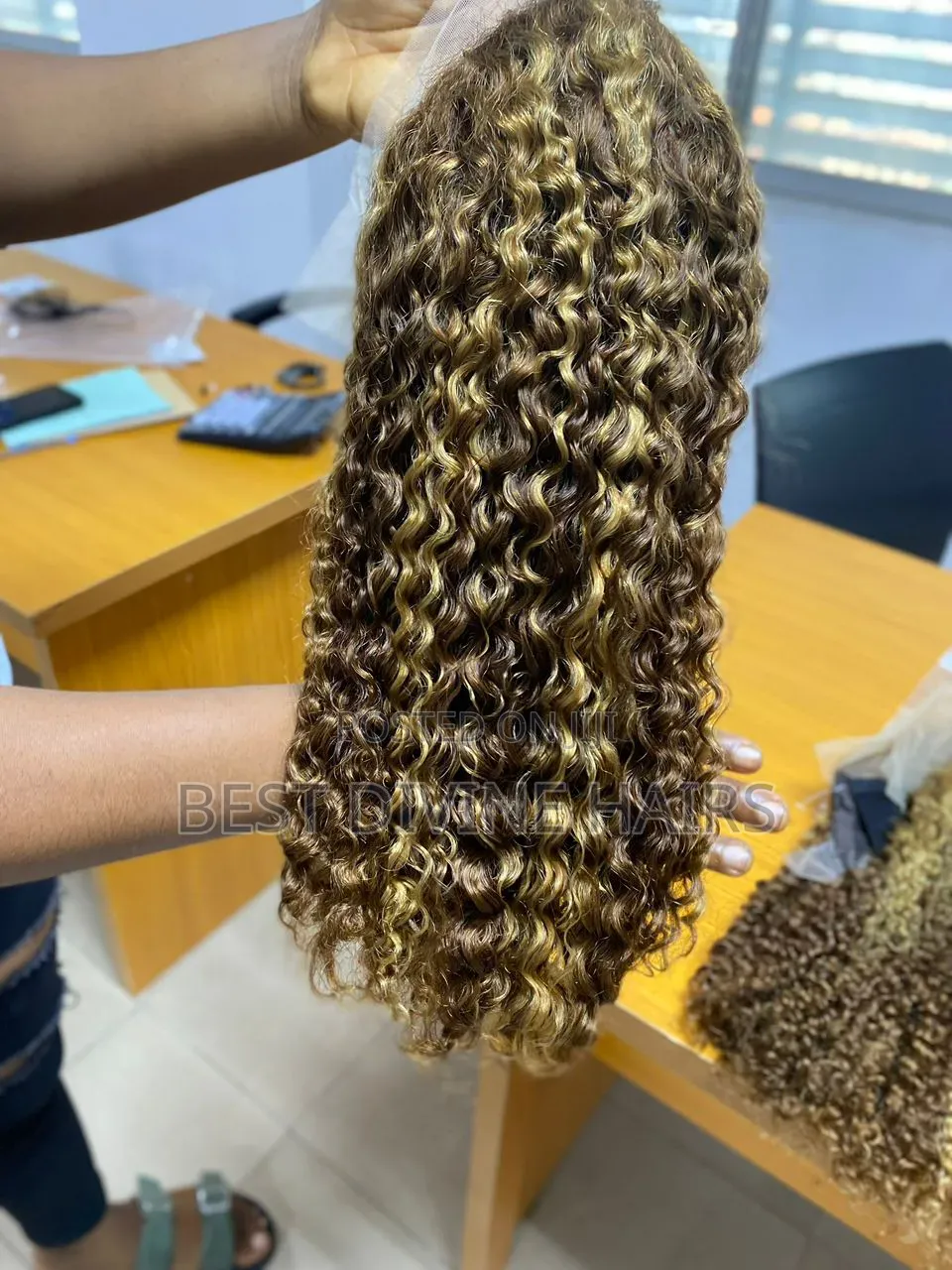16" Full Frontal Jerry Curls Wig  Human Hair (1h)