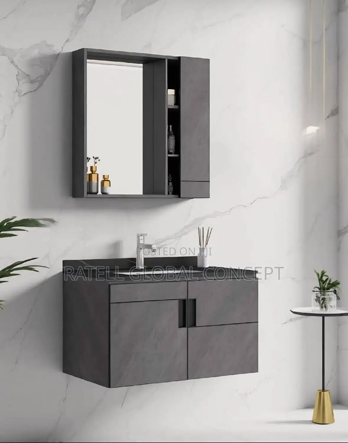 Cabinet Wash Basin Set (Marble Top)