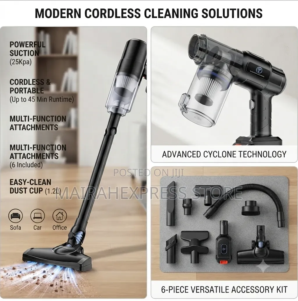 Powerful 4in1 Multipurpose Vacuum Cleaner (Cordless)
