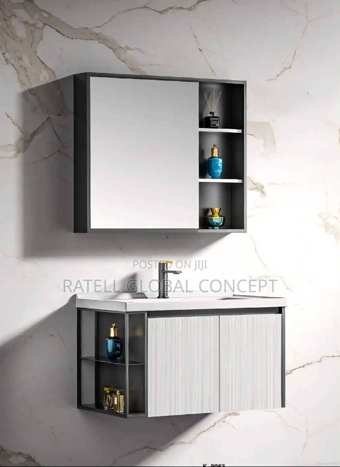 Cabinet Wash Basin Set With Side Storage
