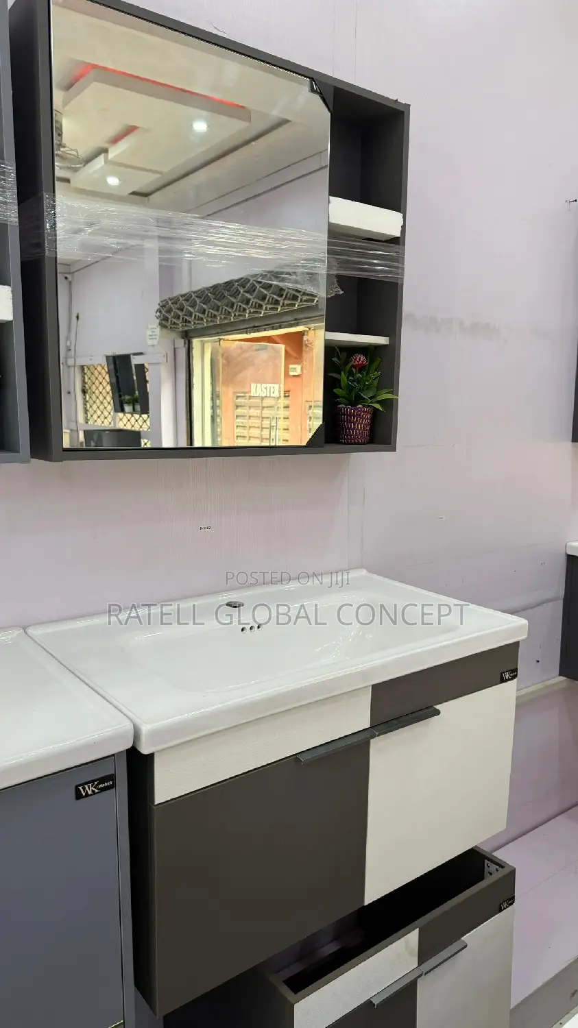 Dark Grey Cabinet Wash Hand Basin