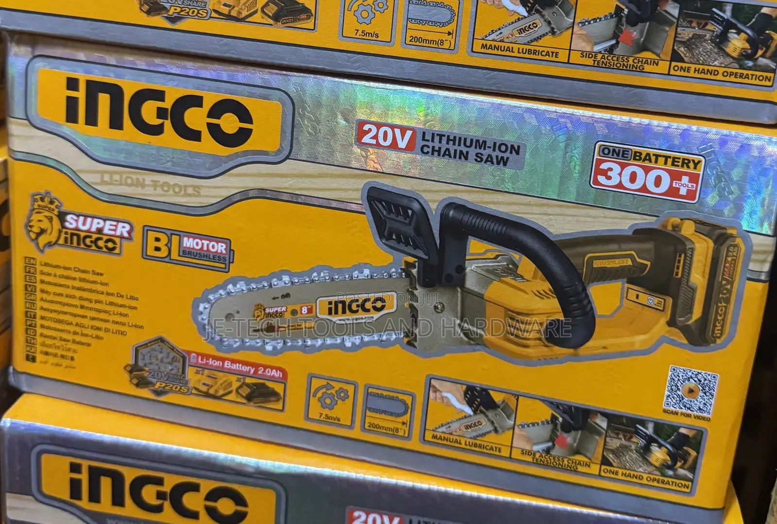 Ingco 20V Lithium-Ion Cordless Chainsaw (Model CGSLI20851)