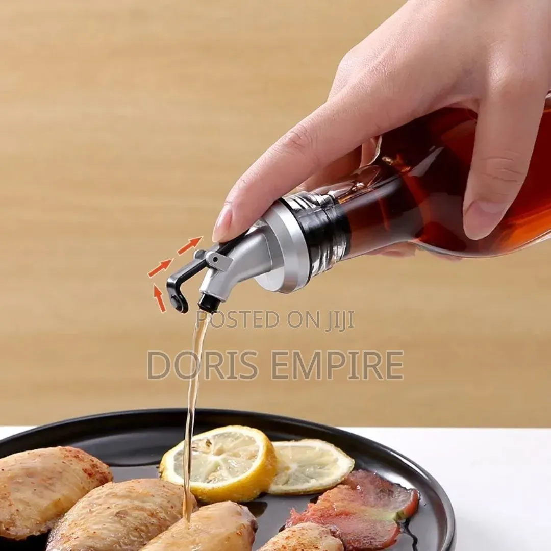 2pcs Leak Proof Glass Oil Vinegar Bottle Dispenser With Pourer