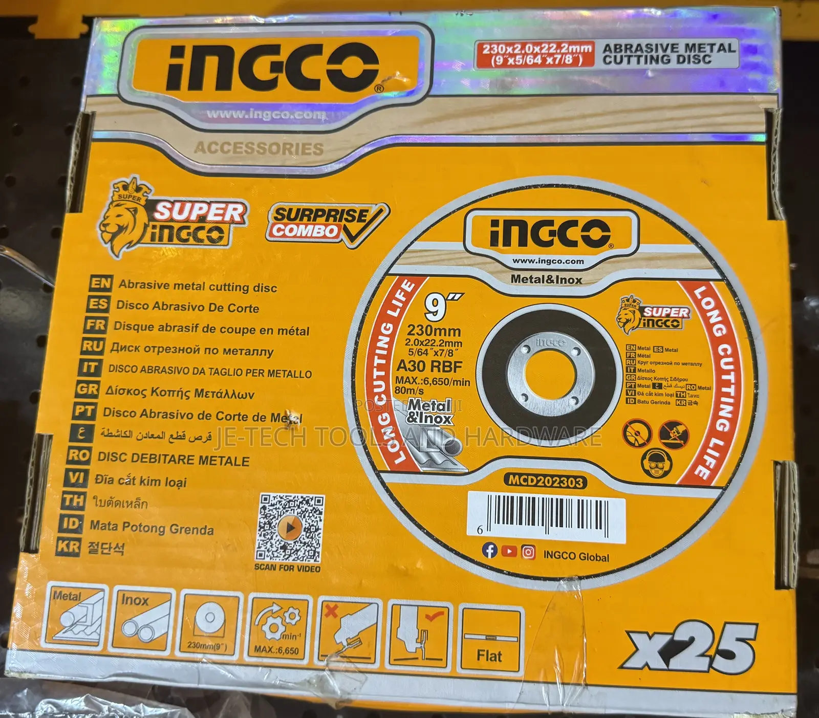 INGCO 9-Inch Abrasive Metal Cutting Discs