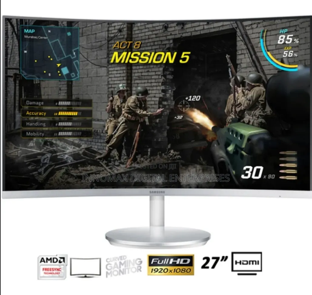 Samsung 27-Inch FHD Curved LED Monitor Design Office Work and Speaker