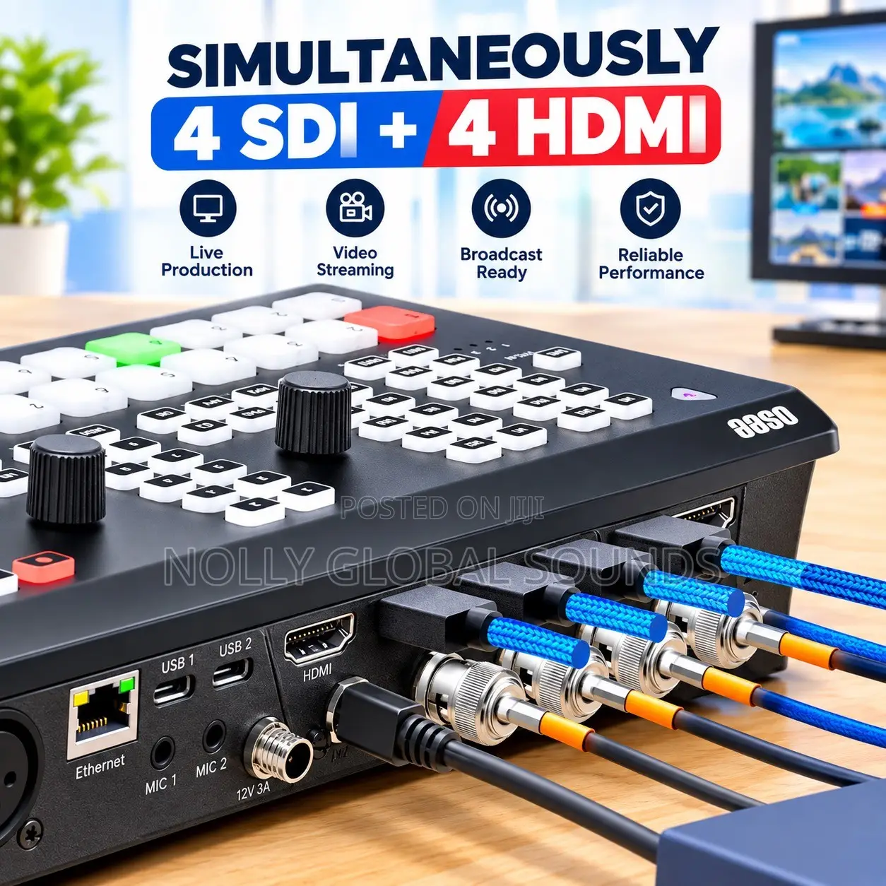 Osee GoStream Duet 8 ISO Live Streaming Video Switcher, 4 HDMI 4 SDI