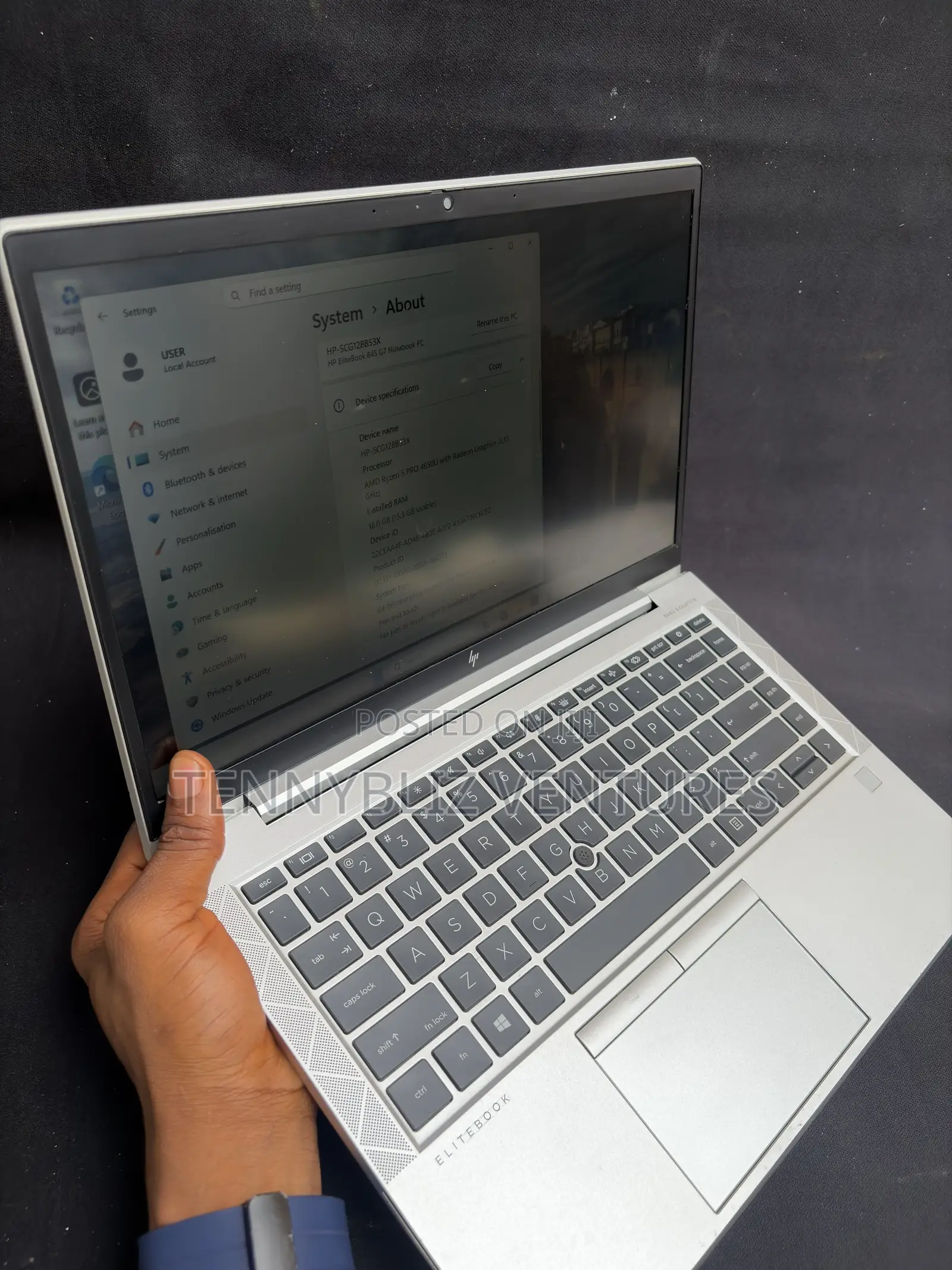 Laptop HP EliteBook 845 G7 16GB AMD Ryzen 5 SSD 256GB