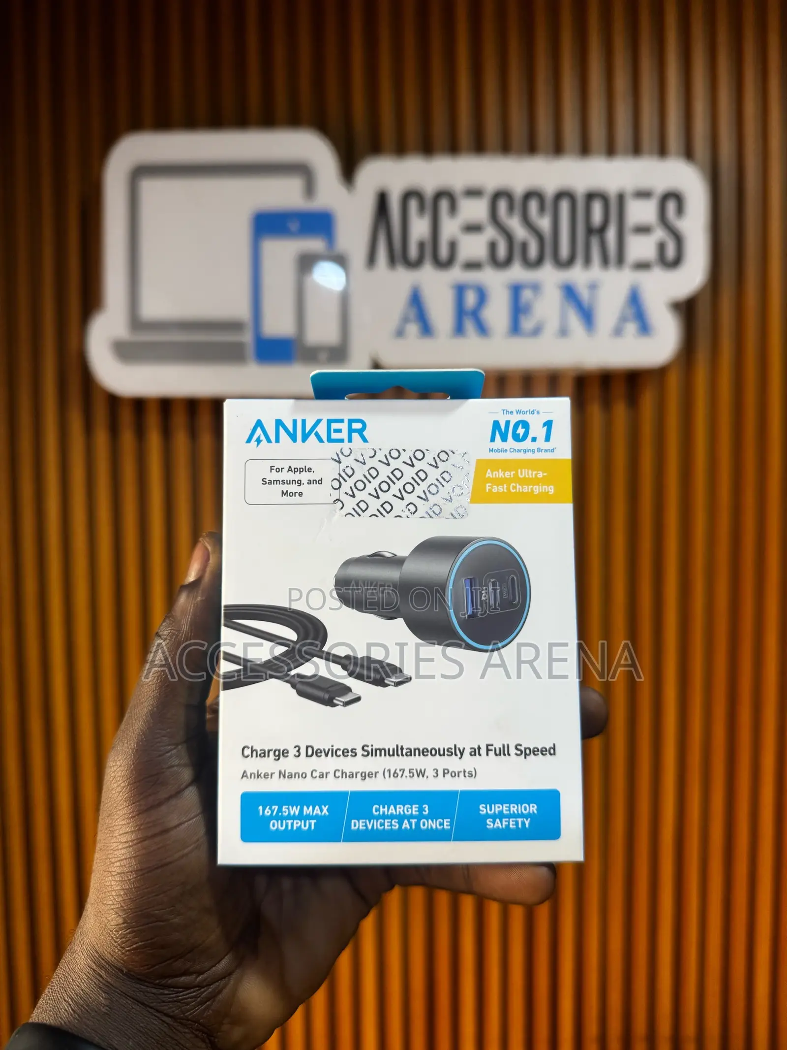 Anker Nano Car Charger (167.5w, 3-Ports)