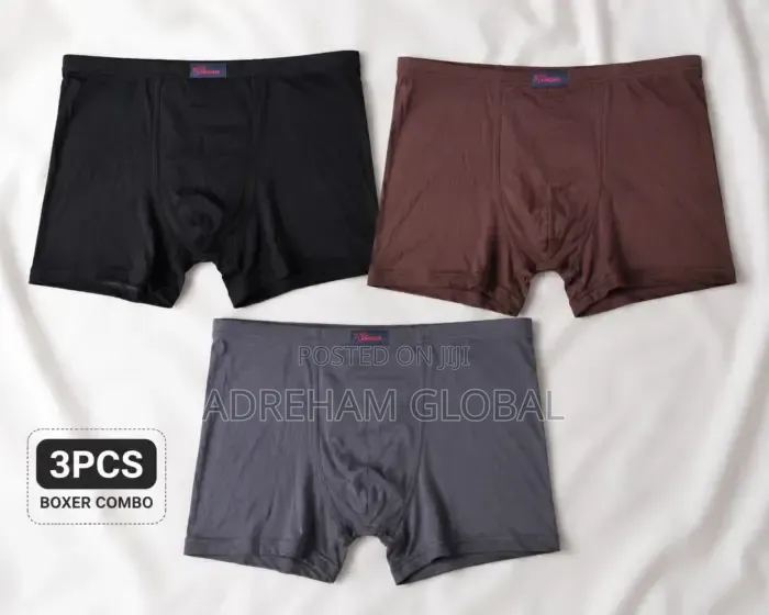 4in1 Pure Cotton Male Boxer(black, Grey,blue,red,light Grey,coffee