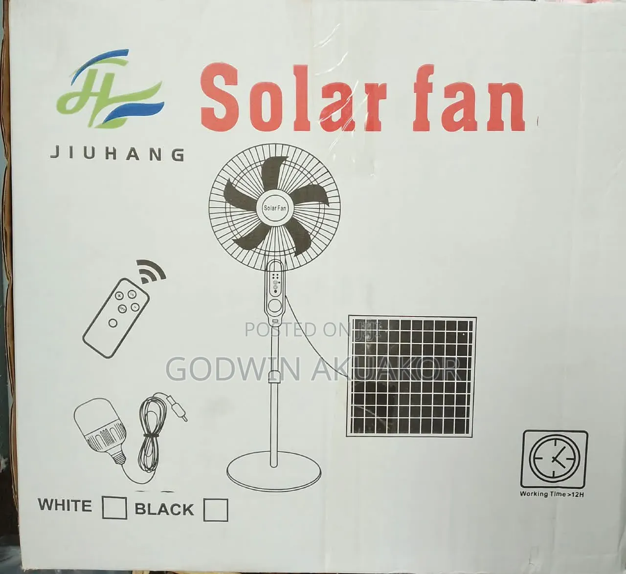 16 Inches Rechargeable Solar Fan With Remote Control