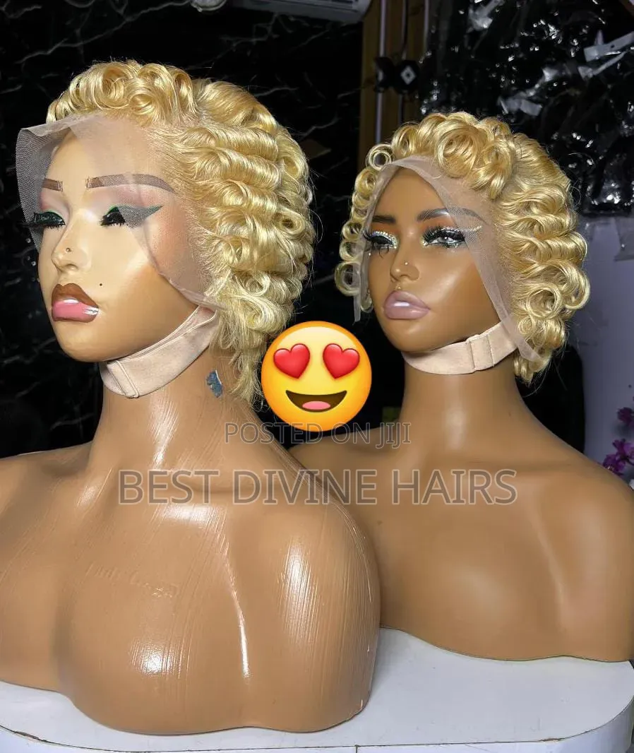 Full Frontal Tiwa Pixie Cut Wig in 613(tic) Human Hair In