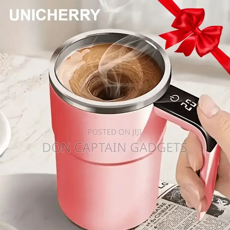 304 Stainless Automatic Stirring Coffee Mug With Temperature Display