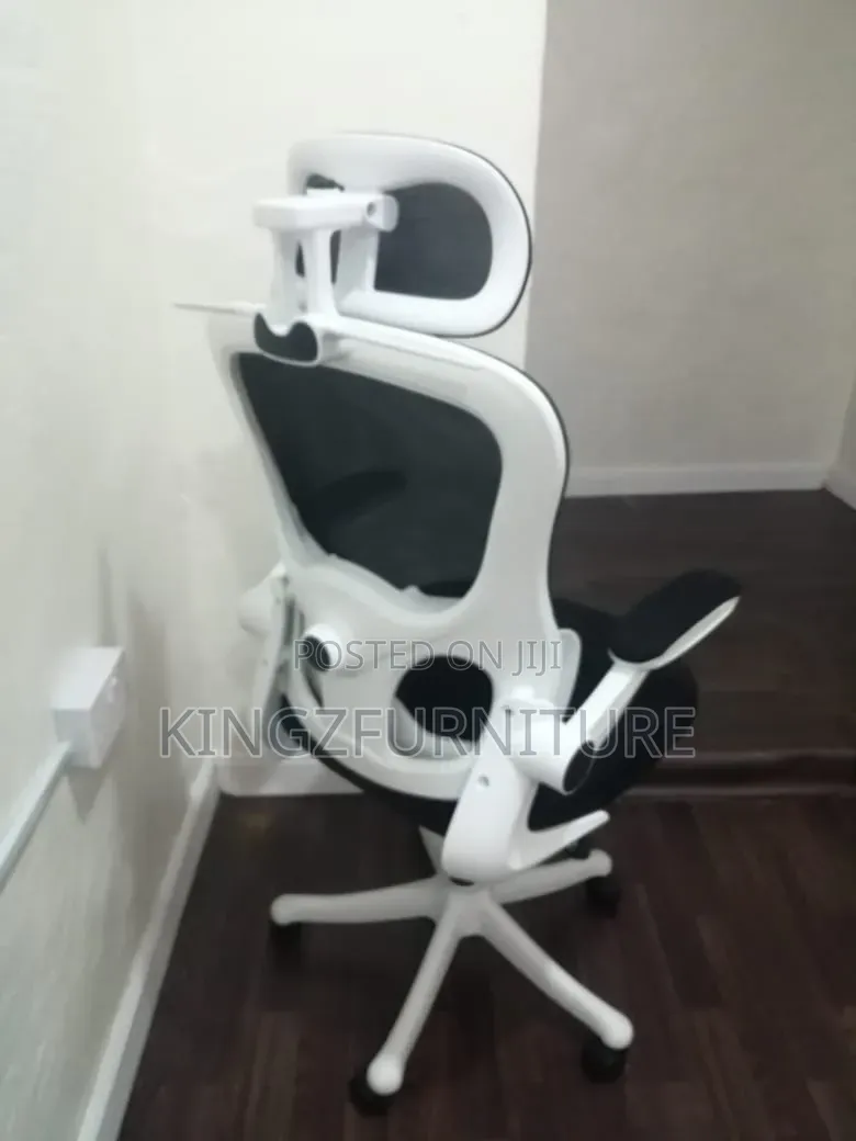 A Modern Black-and-White Ergonomic Mesh Office Chair