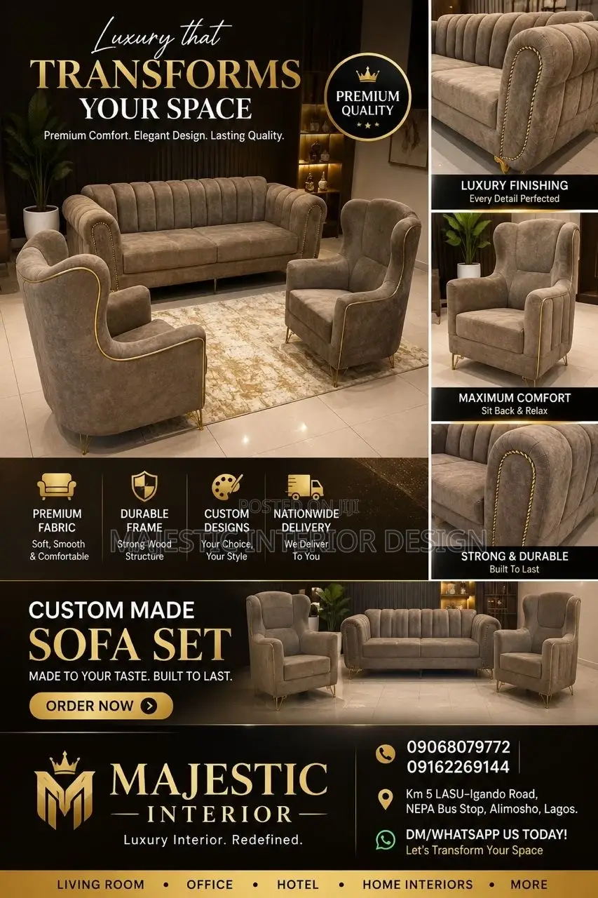 Luxury Modern Sofa Set – Premium Quality | Available Now