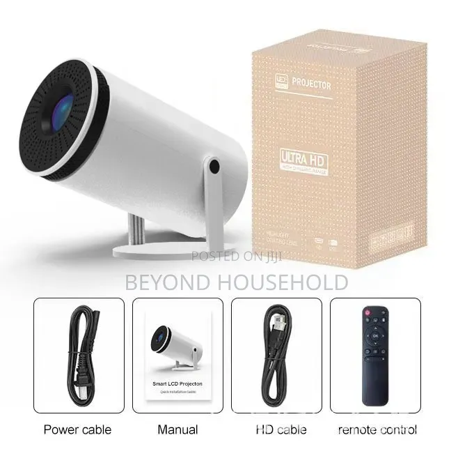 HY300 Smart Android Portable LED Projector – 180° Movie Projector