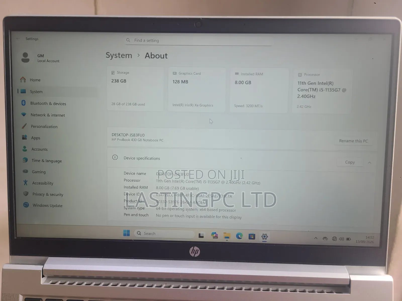 Laptop HP ProBook 430 G8 8GB Intel Core i5 SSD 256GB