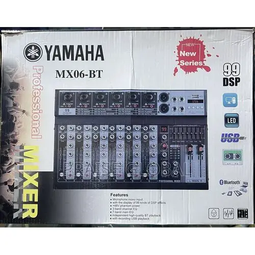 Yamaha MX06-BT 6-Channel Audio Mixer With Bluetooth, USB Recording,