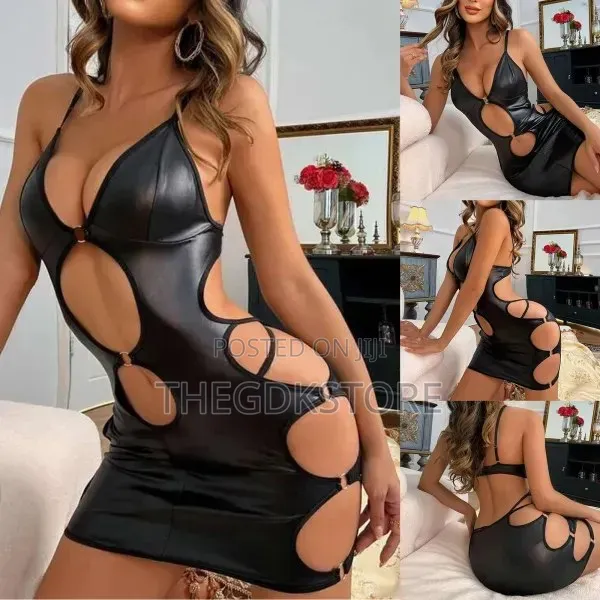 Faux Leather Lingerie Dress