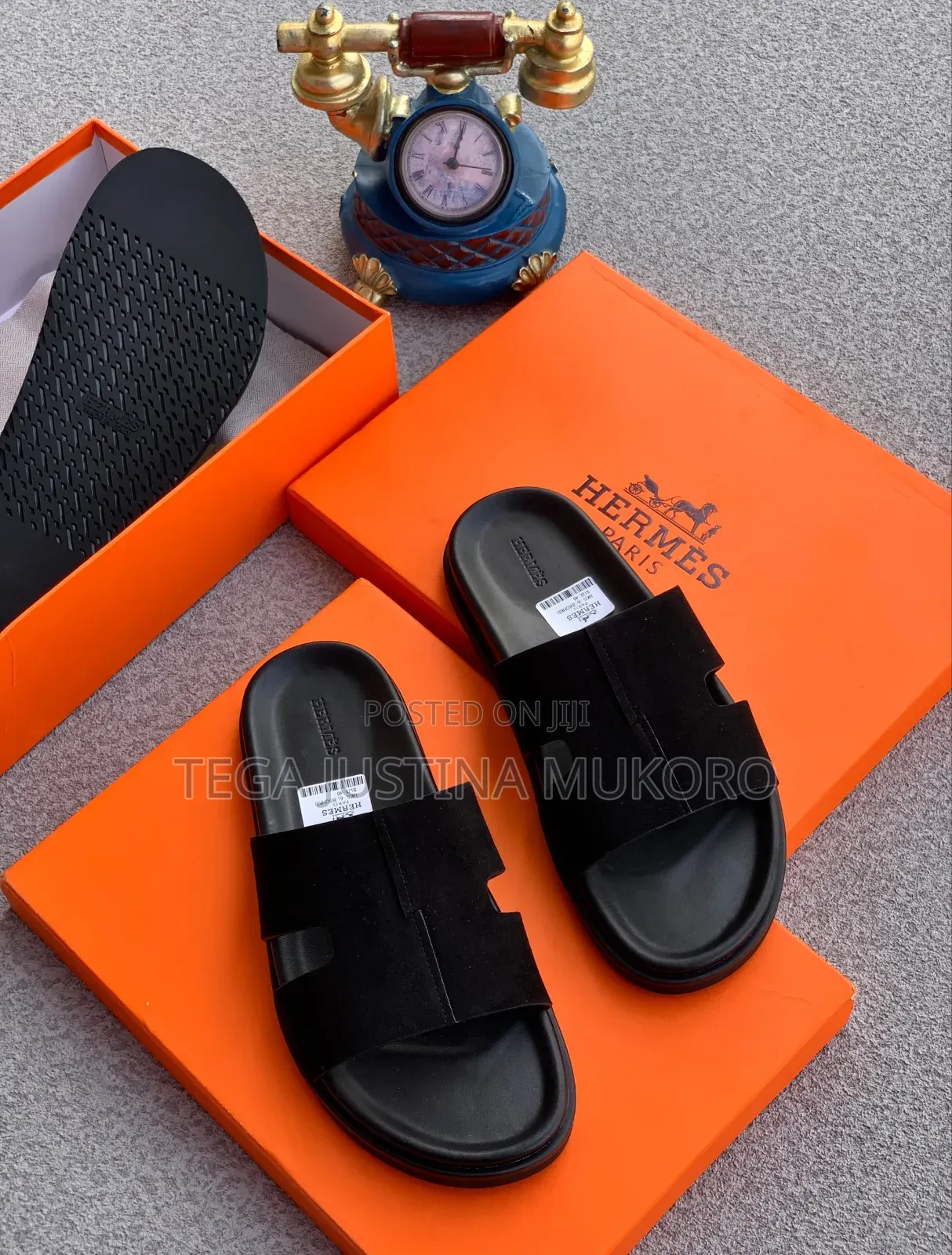 High Quality Hermes Suede Pam Slippers