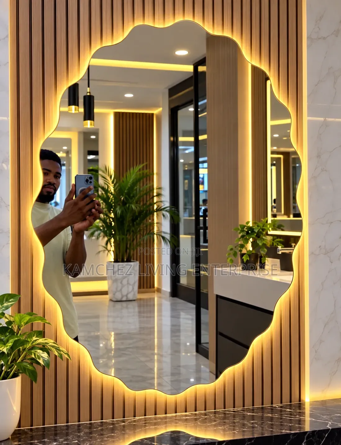 Quality 60 by 80cm 3 Lights LED Designer Bathroom Mirror