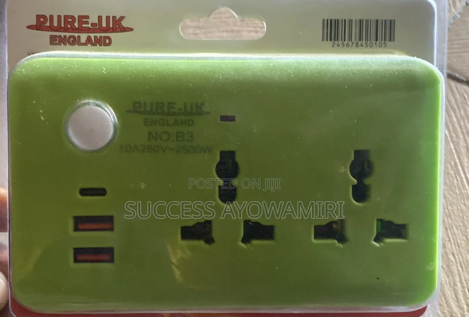 2 USB +1 Type C Multi Socket Power Converter