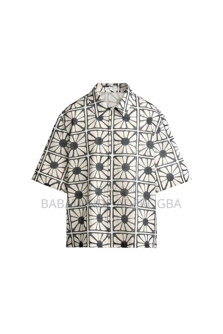 Zara Mosaic Print Relaxed Fit Shirt