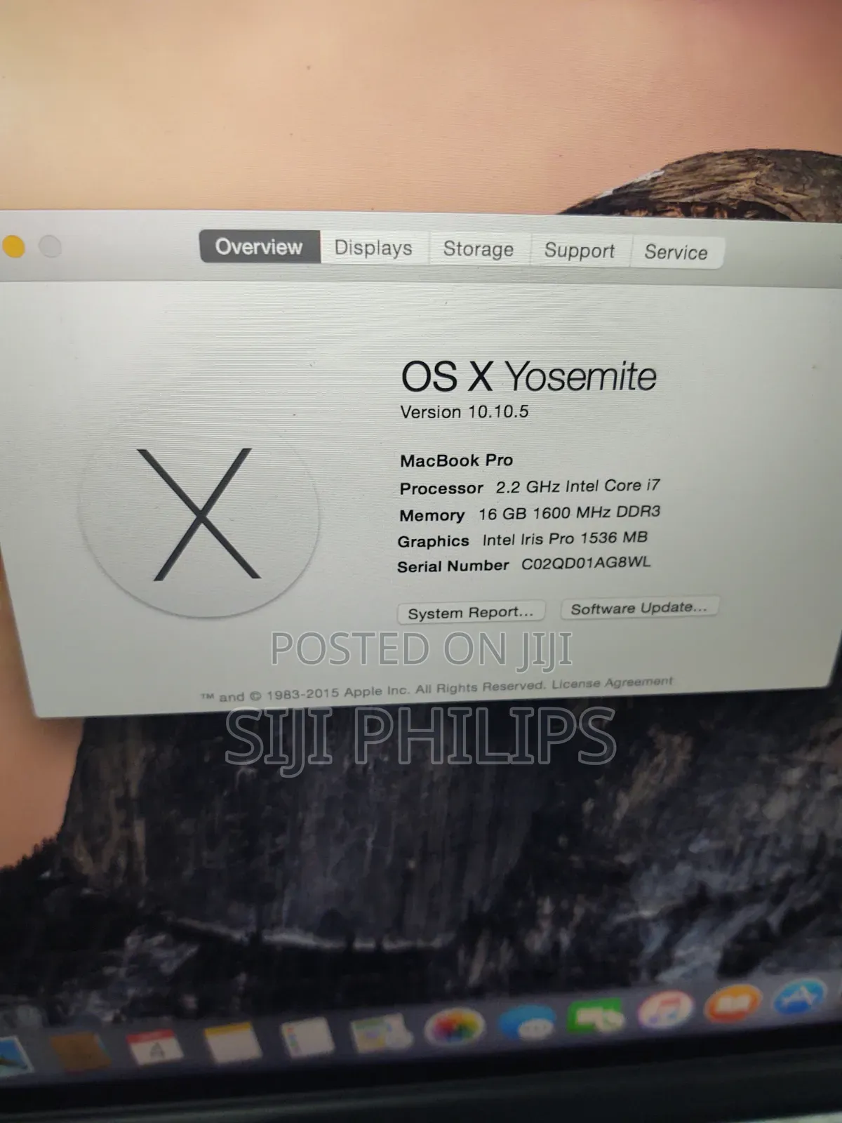 Laptop Apple MacBook Pro 2014 16GB Intel Core i7 HDD 500GB