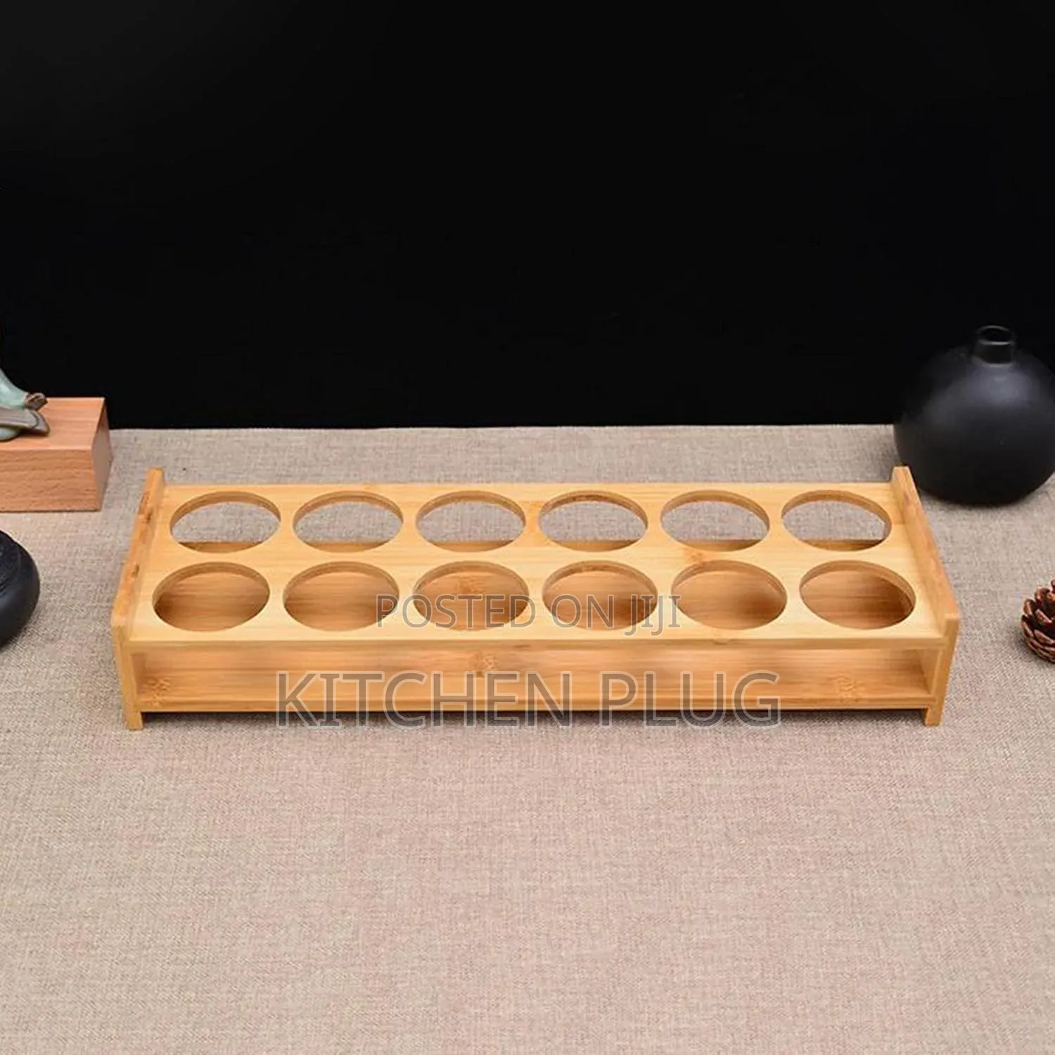 12-Hole Wooden Shot Glass Holder /Organizer Rack With Shot Glasses