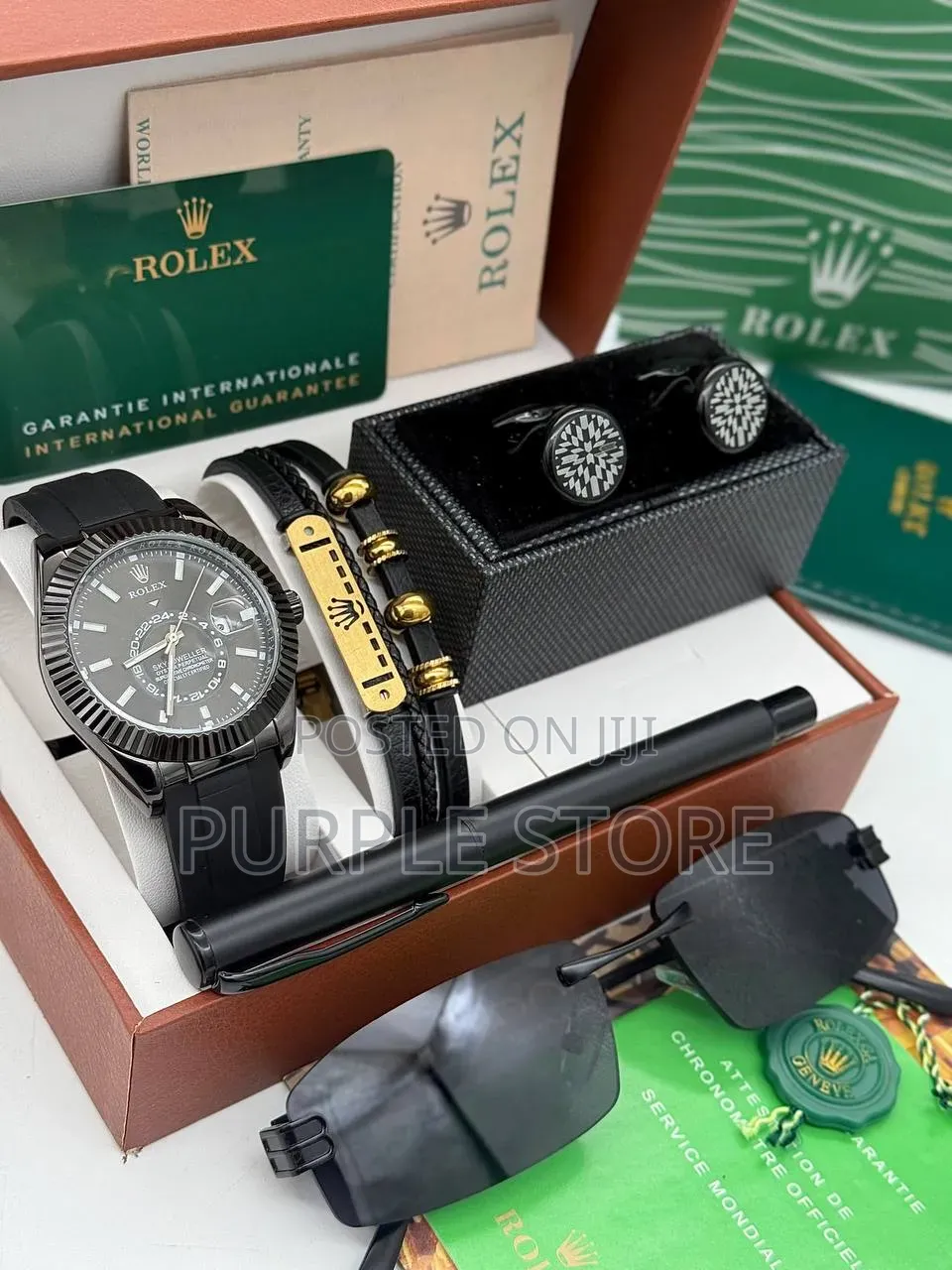 Rolex Mens Watch, Pen, Bracelet, Cufflinks and Sunglasses Set