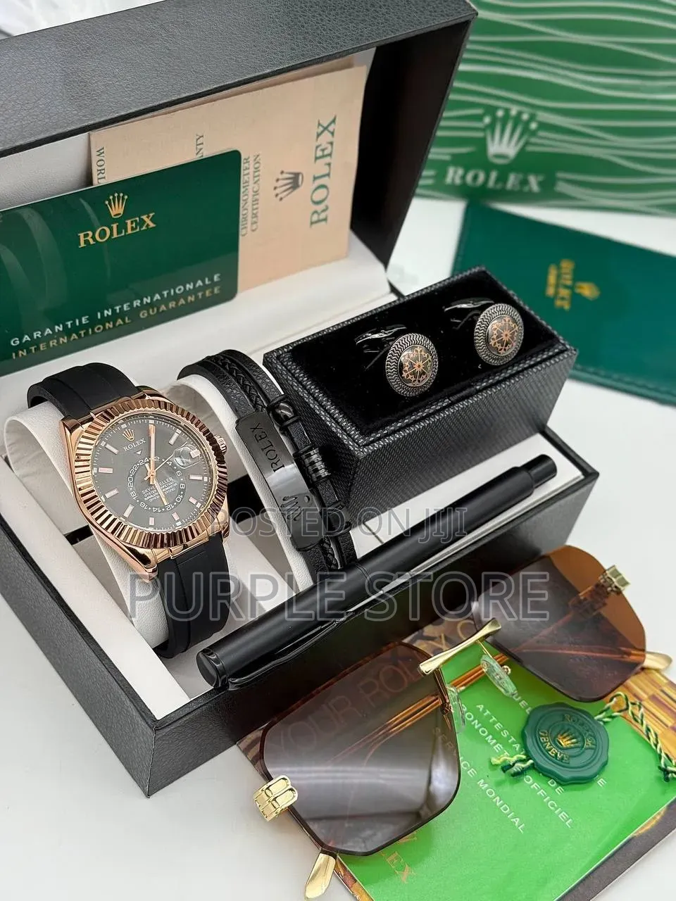 Rolex Mens Watch, Pen, Bracelet, Cufflinks and Sunglasses Set