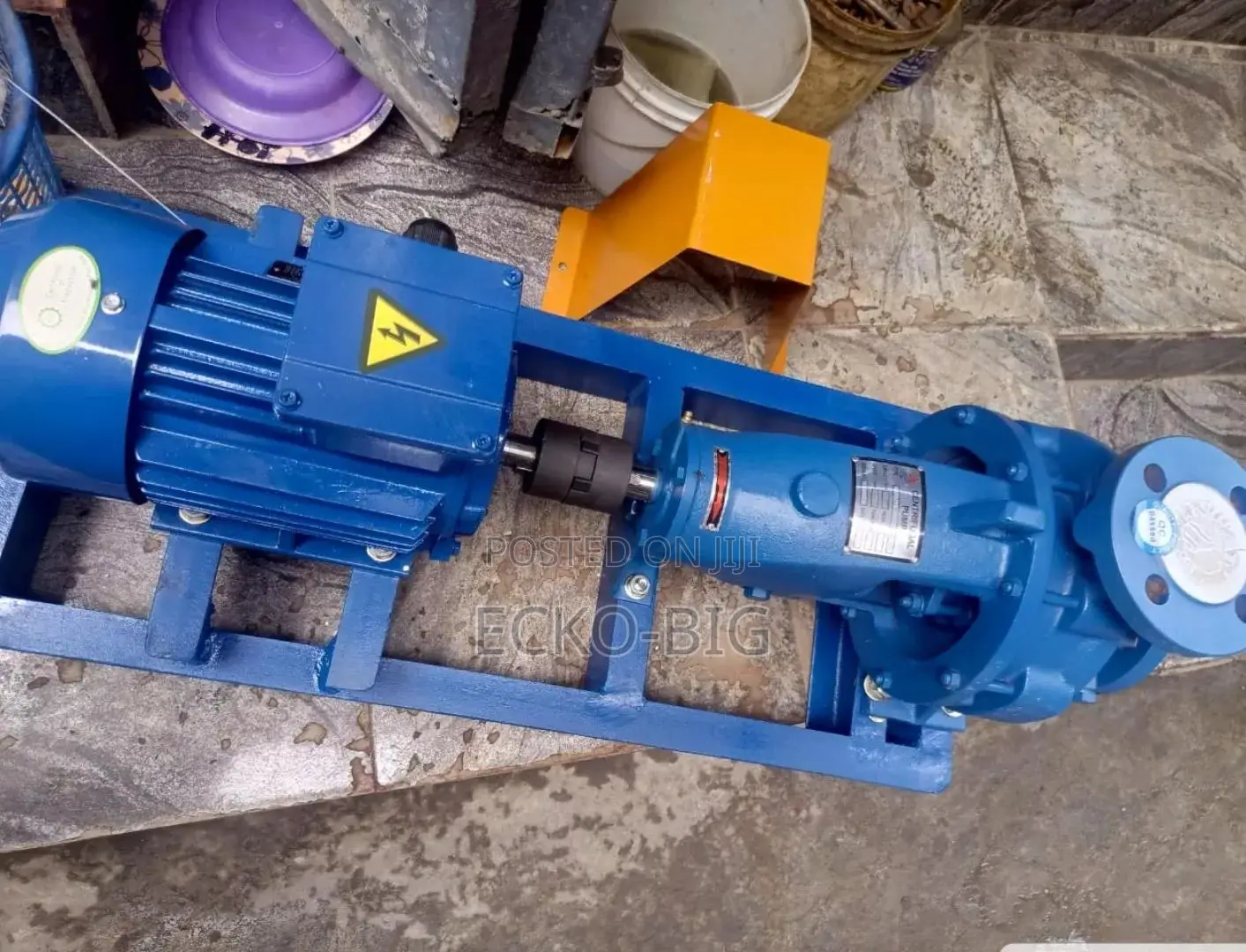 Electric Motor and Centrifugal Water Pump Assembly Mounted