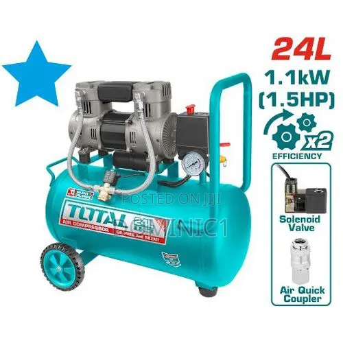 TOTAL Tools 24L Oil-Free Silent Air Compressor (Model TCS)