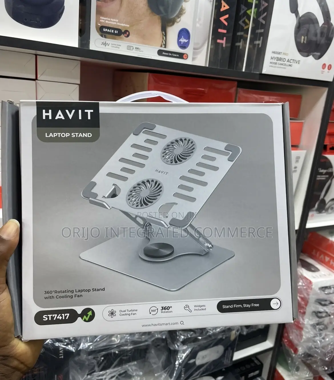 HAVIT 360 Degrees Rotating Laptop Stand With Cooling Fan ST7417 12-17