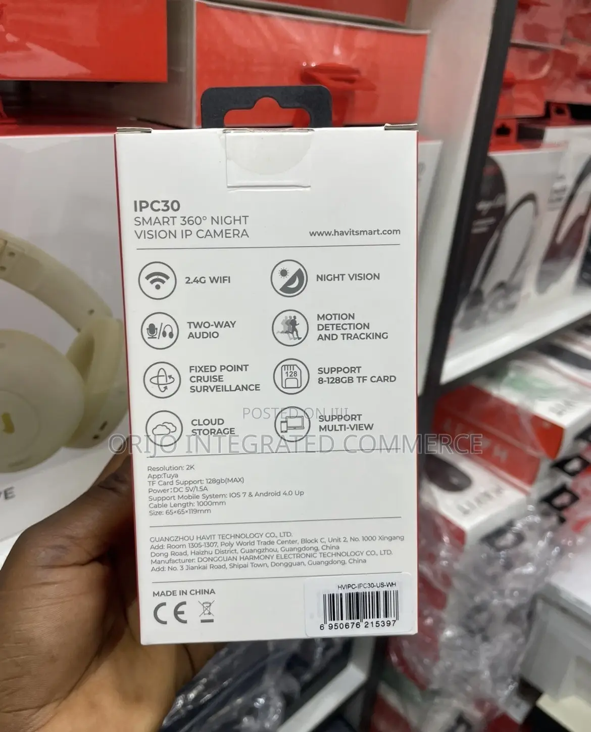 Smart 360 Degrees Night Vision Ip Camera With Sound and Motion Detect