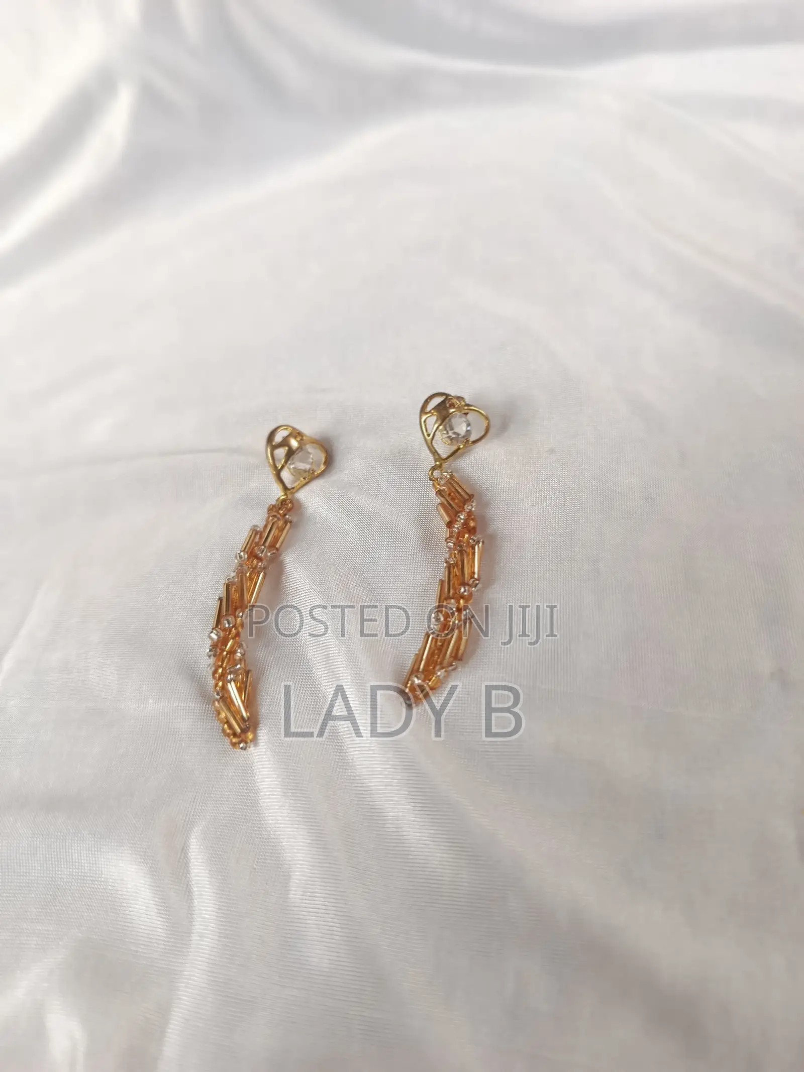 Dangling Spiral Amber Beaded Jewelry Set