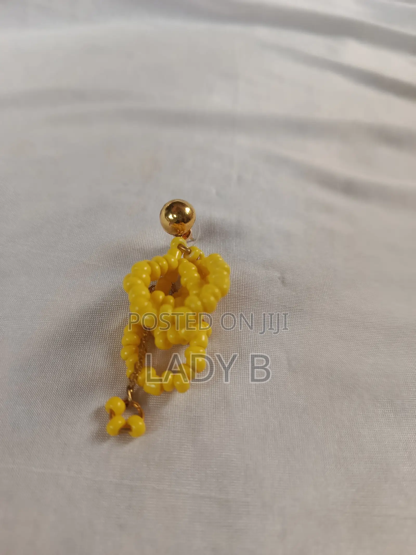 Bright Yellow Bougie Beaded Jewelry Set