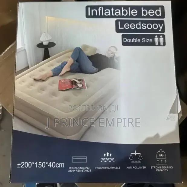 Inflatable Double Dura Beam Air Mattress WTH Internal Pump