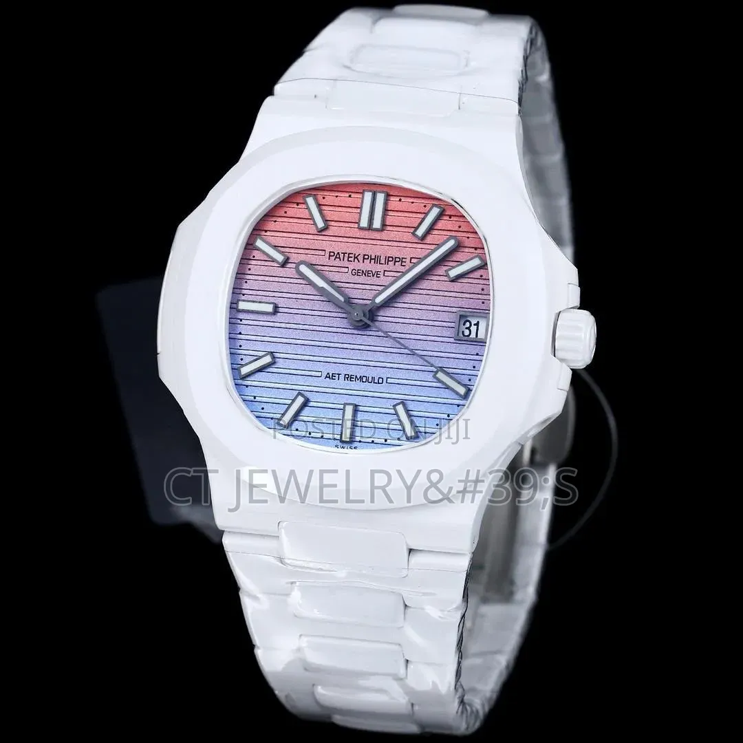 High White Ceramic Patek Philippe Nautilus Custom Timepiece