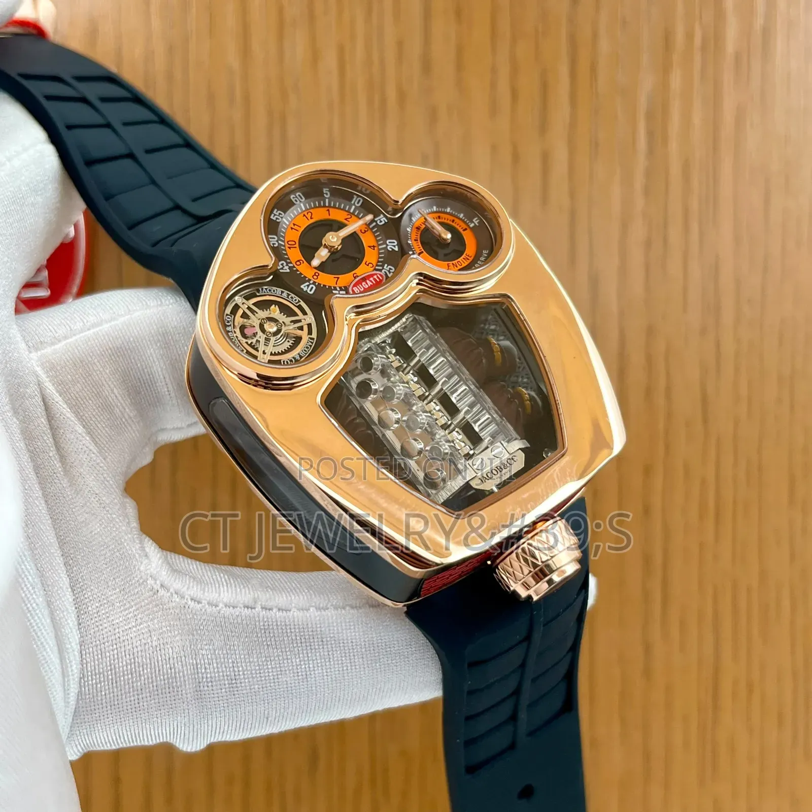 Luxury Jacob Co. Bugatti Tourbillon Wristwatch