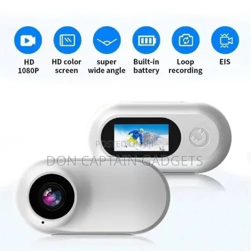 HD Wearable Action Camera ClipOn Body Cam for Vlogging Outdoor Sports