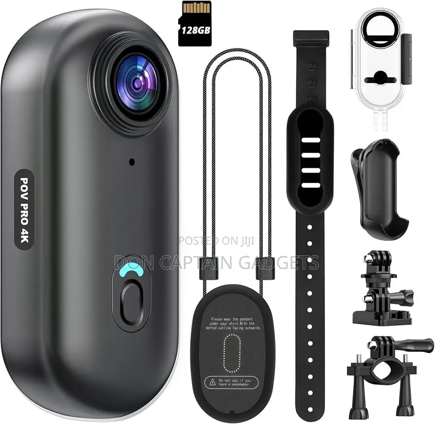 HD Wearable Action Camera ClipOn Body Cam for Vlogging Outdoor Sports