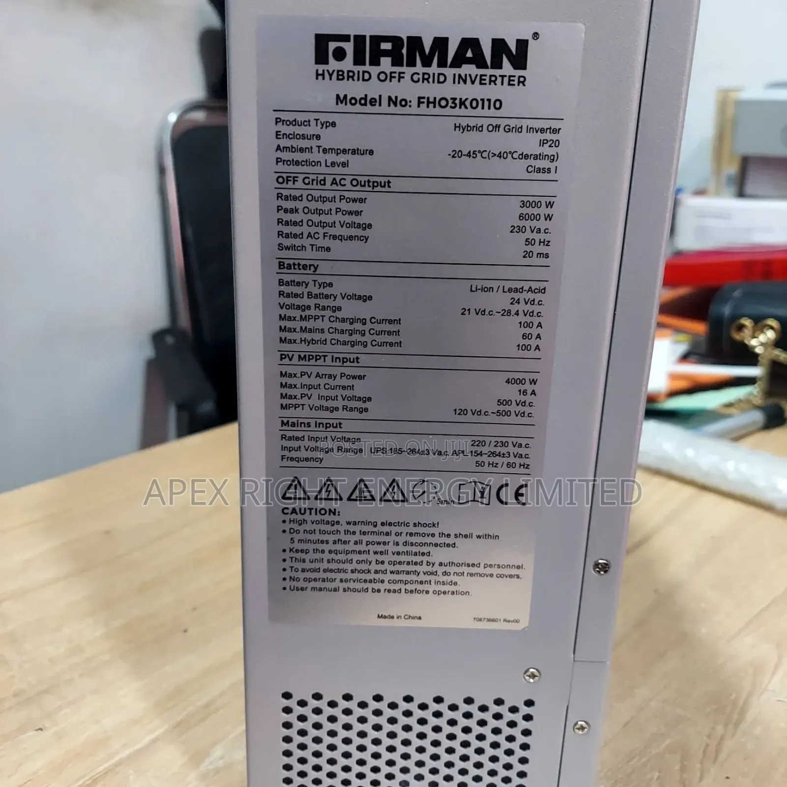 3kva Hybrid Inverter Firman 2-Years Warranty