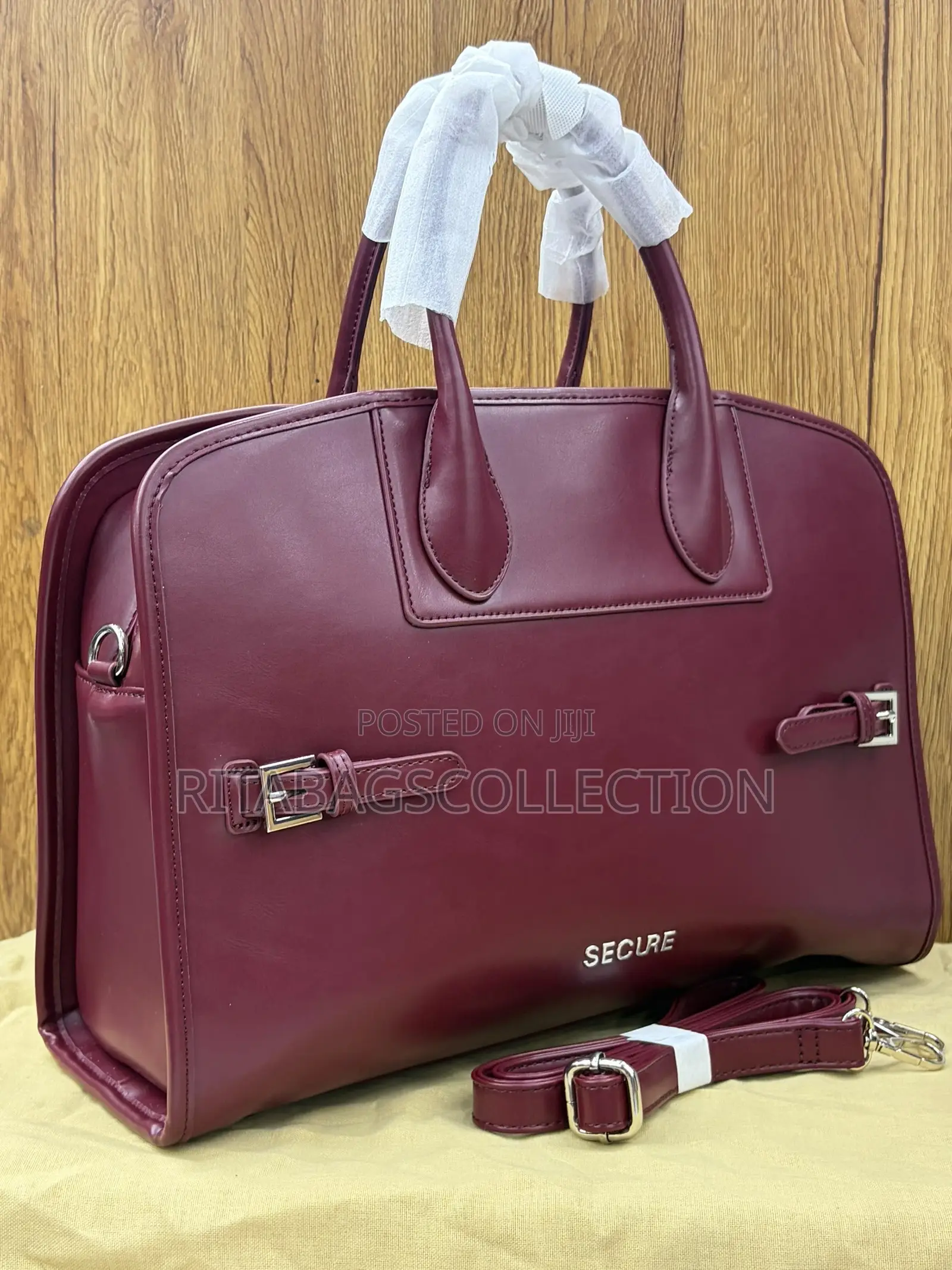 Structured Leather-Textured Top-Handle Handbag