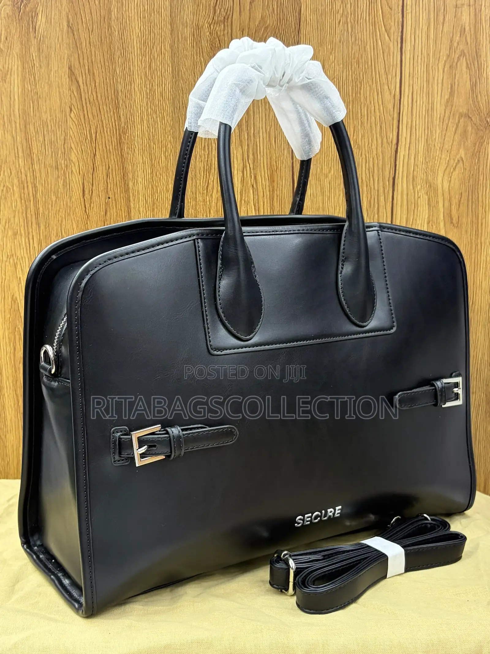 Structured Leather-Textured Top-Handle Handbag