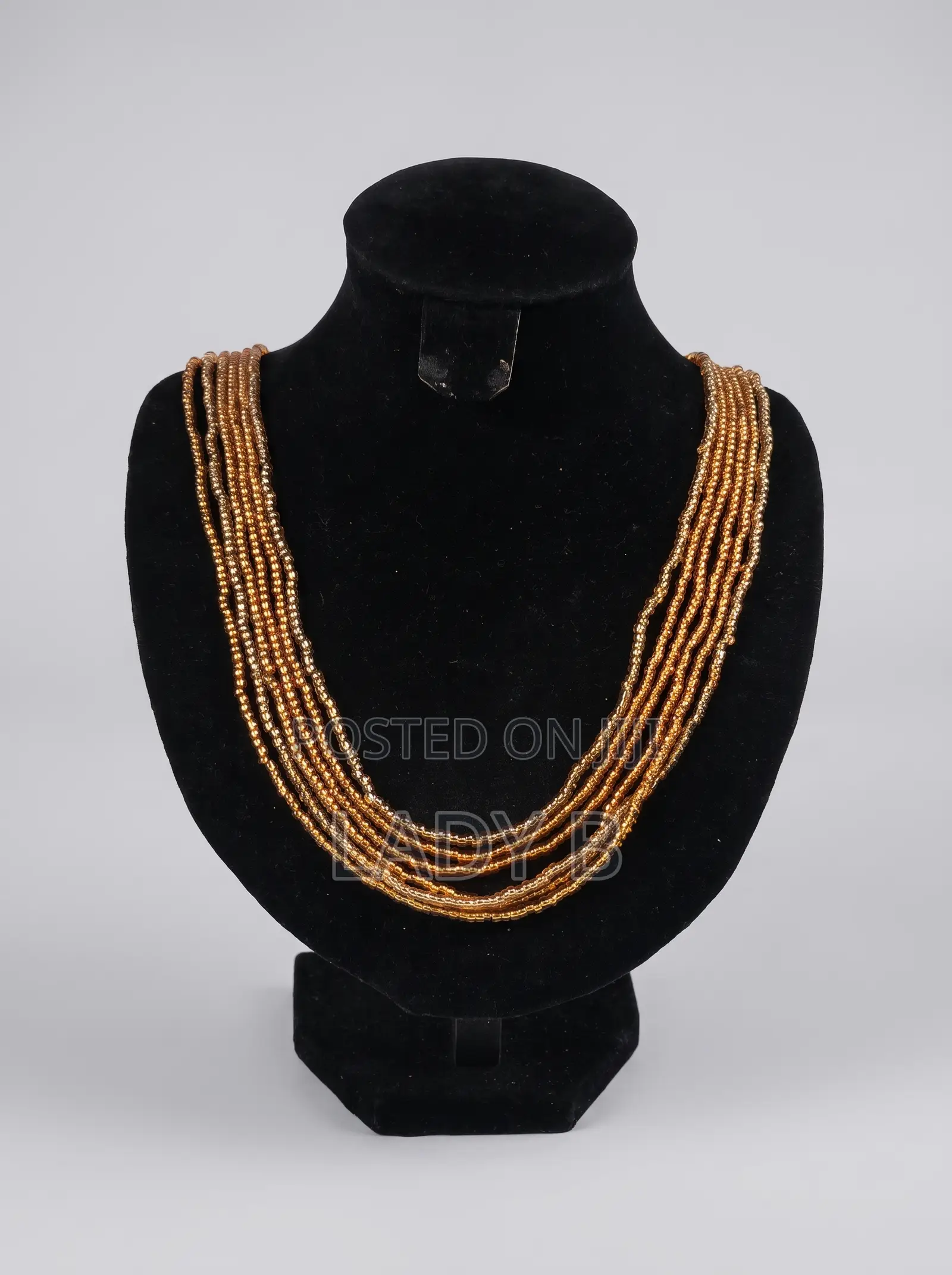 Multi-Strand Earthy Amber Beaded Statement Necklace