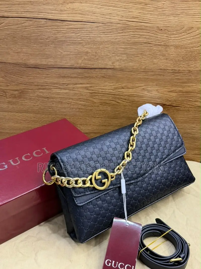 Gucci Medium Embossed Chain Shoulder Bag
