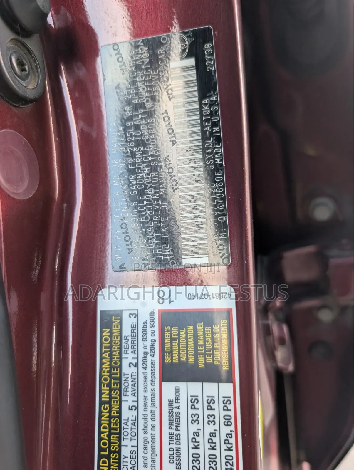 Toyota Avalon 2014 Red