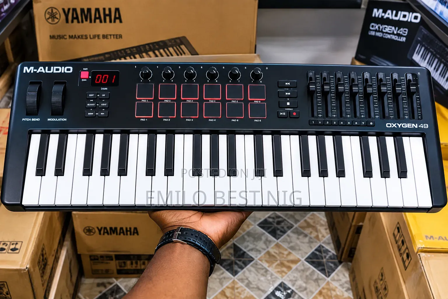 M Vave 37 Midi Keyboard Controller With Drum Pad and Pitch Bend