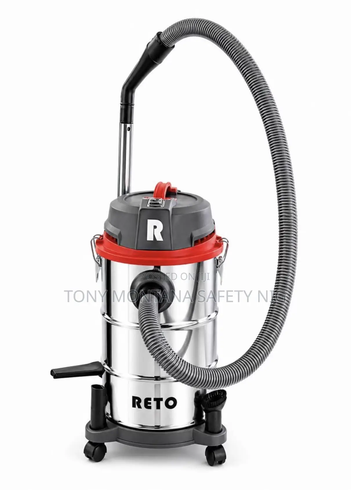 RETO RT3131 Wet Dry Vacuum Cleaner - 1500W 30L Stainless Steel Drum